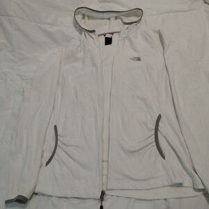The North Face White and Gray Zip-Up Hoodie